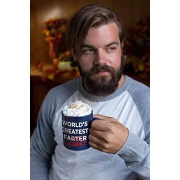 Funny Fathers Day Coffee Mug | Best Farter Ever Coffee Cup - Funny Fathers Day Mugs from Son Daughter Kids | Cool Christmas Presents Fun Birthday Gag Gifts (WGF Blue)