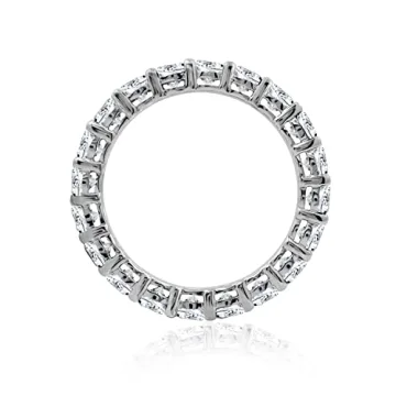 Elegant Platinum-Plated Eternity Band with Cubic Zirconia