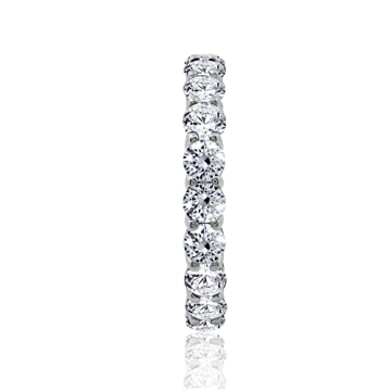 Elegant Platinum-Plated Eternity Band with Cubic Zirconia