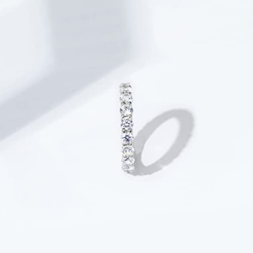 Elegant Platinum-Plated Eternity Band with Cubic Zirconia