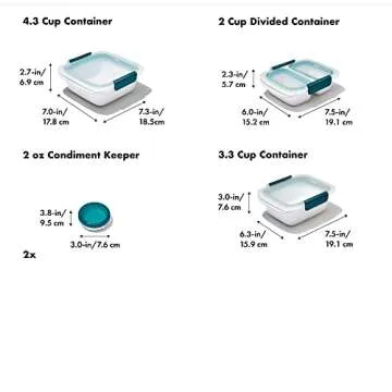OXO Good Grips Prep & Go 10 Piece Set | Leakproof Food Storage | Ideal for leftovers, meal prep and work lunches | BPA Free | Microwave Safe | Dishwasher Safe | Freezer Safe | Odor and Stain Resistant
