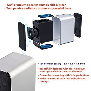 KEiiD Bluetooth Computer Speakers for Laptops & Desktops