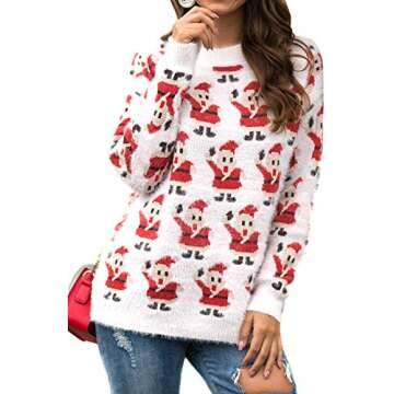 Women's Patterns Reindeer Snowman Tree Snowflakes Christmas Sweater