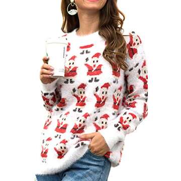 Women's Patterns Reindeer Snowman Tree Snowflakes Christmas Sweater