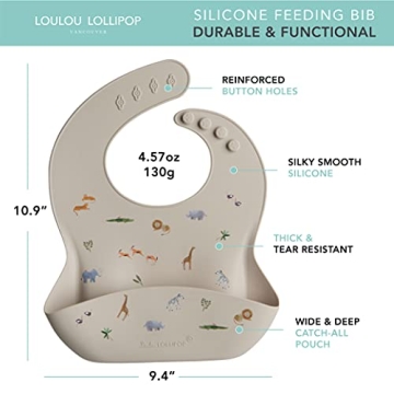 Loulou Lollipop Silicone Feeding Bib - Easy, Safe, Durable