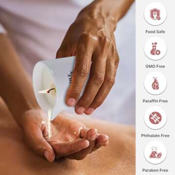 Candle Therapy Massage Oil Candle for Pure Relaxation - 8.1 oz Moisturizing Essential Oil Body Massage Candle for Home & Spa, Message Gift for Women & Men (Vanilla Amber)