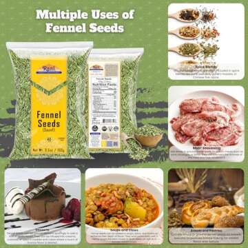 Rani Fennel Seeds (Saunf Sabut) Whole Spice 3.5oz (100g) ~ All Natural | Gluten Friendly | NON-GMO | Kosher | Vegan | Indian Origin
