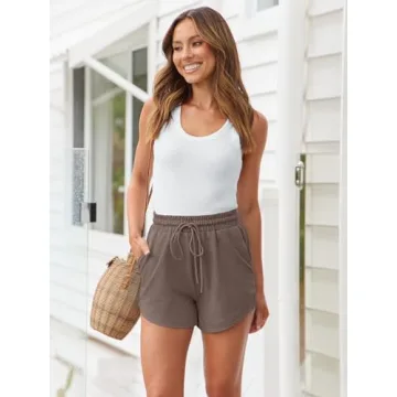 AUTOMET Women's Summer Athletic Sweat Shorts Comfort Fit
