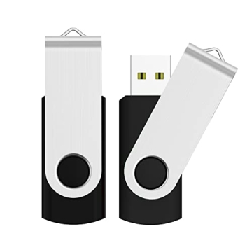 JUANWE 64GB USB Flash Drives 2 Pack Thumb Drives USB 2.0 Jump Drive Swivel USB Memory Stick Keychain...