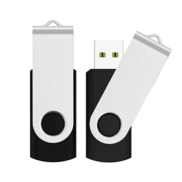 JUANWE 64GB USB Flash Drives 2 Pack Thumb Drives USB 2.0 Jump Drive Swivel USB Memory Stick Keychain...