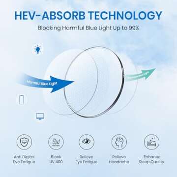 Cyxus Blue Light Glasses Men Women Reduce Eye Strain UV Blocking for Computer Screen （8082T54 Oute...