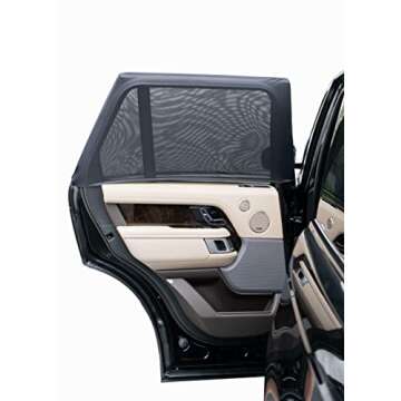 Autopect Side Window Sunshade Sock Screen-Shade (Pack of 2) – Block Sun Rays to Keep Car Interior Cool and Comfortable – Elasticized Universal Fit Mesh Sun Shade for Car, Truck, SUV, Van