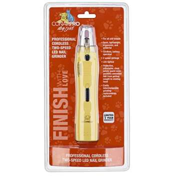 CONAIRPROPET Dog & cat Nail Grinder Cordless for Professional Grooming at-Home with LED Lights and A...