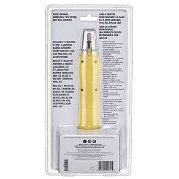 CONAIRPROPET Dog & cat Nail Grinder Cordless for Professional Grooming at-Home with LED Lights and Attachments Included