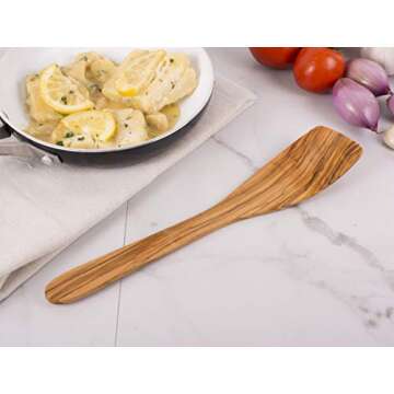 Eddington 50005 Italian Olive Wood Spatula, Handcrafted in Europe, 12-Inches,Brown