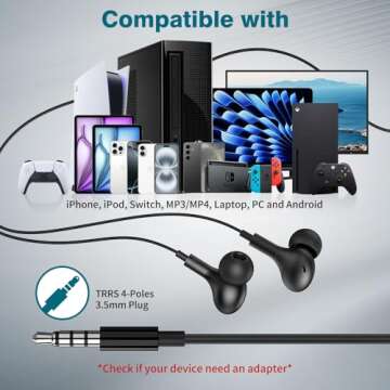 APETOO USB C Headphones Magnetic Wired Earbuds Noise Isolation in-Ear Type C Earphones with Micropho...