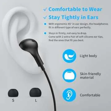APETOO USB C Headphones Magnetic Wired Earbuds Noise Isolation in-Ear Type C Earphones with Microphone Volume Control for iPhone 16 15,iPad Pro,Samsung Galaxy,Google Pixel,OnePlus,Android