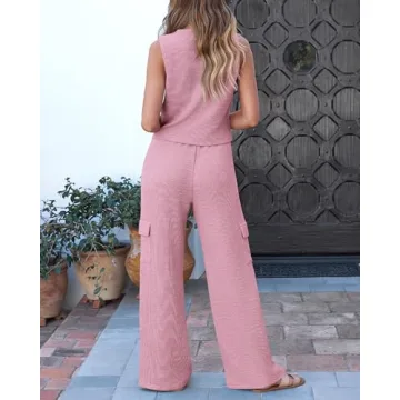 BTFBM Women's 2 Piece Rib Knit Suiting Set 2024