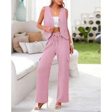 BTFBM Women's 2 Piece Rib Knit Suiting Set 2024