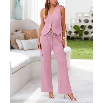 BTFBM Women's 2 Piece Rib Knit Suiting Set 2024