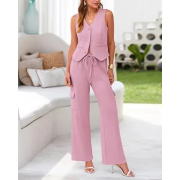 BTFBM Women's 2 Piece Rib Knit Suiting Set 2024