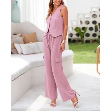 BTFBM Women's 2 Piece Rib Knit Suiting Set 2024