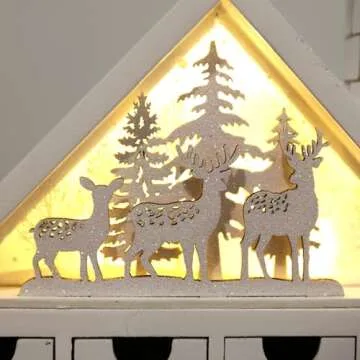 Wooden Christmas Advent Calendar with LED Lights