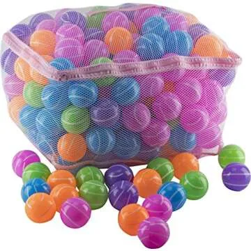 Play22 Ball Pit 200 Pack - Stripe Shape Blue, Red, Purple, Green, Orange and Yellow