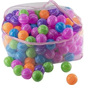 Play22 Ball Pit 200 Pack - Stripe Shape Blue, Red, Purple, Green, Orange and Yellow