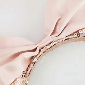 Seamoy Mouse Ears headband,2pcs Sequin Minnie Ears Headband Glitter Hairband for Princess Party Cosplay Costume Headwear Minnie&Mickey Themed Party Decorations (Gold-2 PACK)