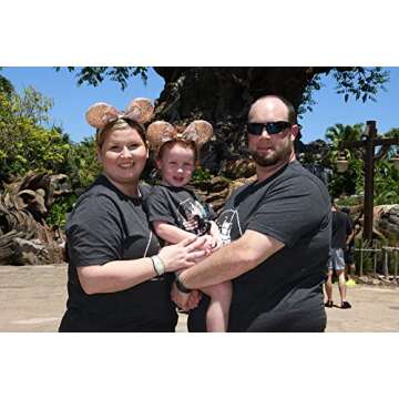 Seamoy Mouse Ears headband,2pcs Sequin Minnie Ears Headband Glitter Hairband for Princess Party Cosplay Costume Headwear Minnie&Mickey Themed Party Decorations (Gold-2 PACK)