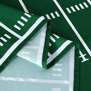 SARAFLORA Football Tablecloth Reusable Football Field Table Cloth- Rectangle 60x84 Inch -Stain and Water Resistant Table Cover for Super Bowl Decorations/Party Supplies/Sports Game/Banquet, 130GSM