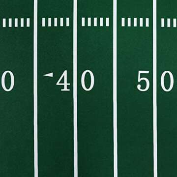 SARAFLORA Football Tablecloth Reusable Football Field Table Cloth- Rectangle 60x84 Inch -Stain and Water Resistant Table Cover for Super Bowl Decorations/Party Supplies/Sports Game/Banquet, 130GSM