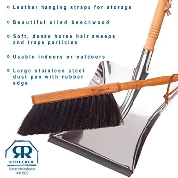 REDECKER Horsehair Broom & Dustpan Set for Home