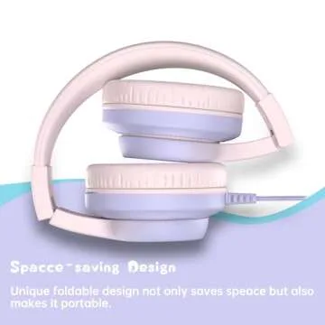 Candy Bila 2 Pack Kids Headphones, Wired Headphones for Kids Over Ear with Microphone, 85/94dB Volume Limiter Headphones for Girls Boys, Foldable Headphones for Learning & Entertainment