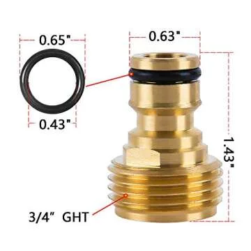 HQMPC Solid Brass Garden Hose Quick Connectors 3/4 inch GHT