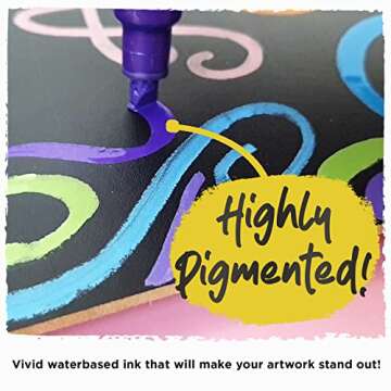 Metallic Chalk Markers (10 Pack) Liquid Chalk Pens - For Blackboards, Chalkboard, Bistro Menu, Window - Wet Wipe Erasable - 6mm Reversible Bullet & Chisel Tip