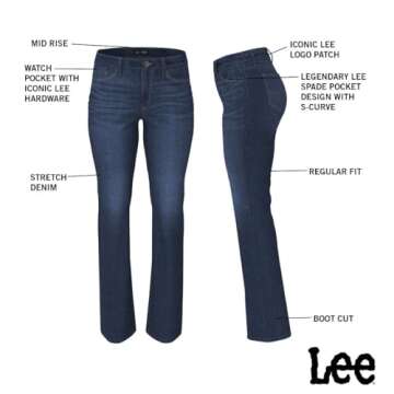 Lee Women's Legendary Mid Rise Bootcut Jean Black 2
