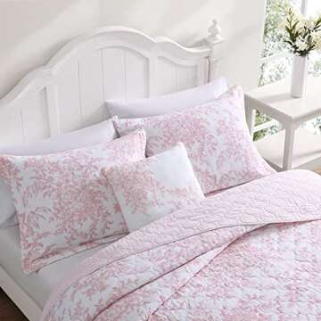 Laura Ashley Throw Pillow Decorative Pillow for Couch or Bed, Cottage Home Décor, 20 x 20, Bedford Pink