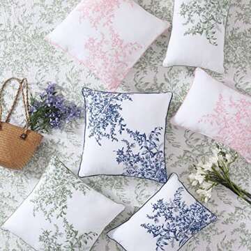 Laura Ashley Throw Pillow Decorative Pillow for Couch or Bed, Cottage Home Décor, 20 x 20, Bedford Pink