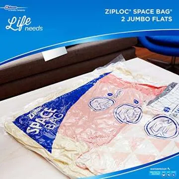 Ziploc Space Bag Jumbo Storage Bags, 2 Pack for Home Organizing