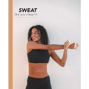 Sweet Sweat Toned Waist Trimmer for Women and Men | Premium Waist Trainer Belt to 'Tone' Your Stomach Area (Clay, Small)