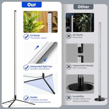 Barrina 4FT T8 Plant Grow Light Full Spectrum LED Growing Lamp Fixture for Indoor Plant Growing + T10 Vertical Grow Lights for Indoor Plants with Stand, 42W Wide Illumination Area 4FT Height