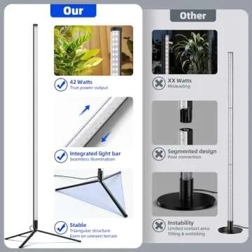 Barrina 4FT T8 Plant Grow Light Full Spectrum LED Growing Lamp Fixture for Indoor Plant Growing + T10 Vertical Grow Lights for Indoor Plants with Stand, 42W Wide Illumination Area 4FT Height