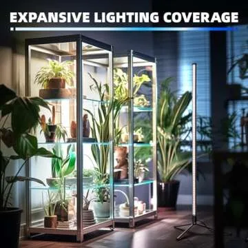 Barrina 4FT T8 Plant Grow Light Full Spectrum LED Growing Lamp Fixture for Indoor Plant Growing + T10 Vertical Grow Lights for Indoor Plants with Stand, 42W Wide Illumination Area 4FT Height