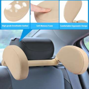 HSWT Adjustable Car Headrest Pillow for Ultimate Comfort