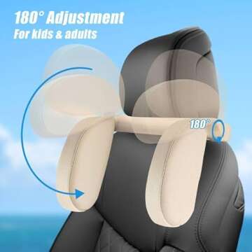 HSWT Adjustable Car Headrest Pillow for Ultimate Comfort