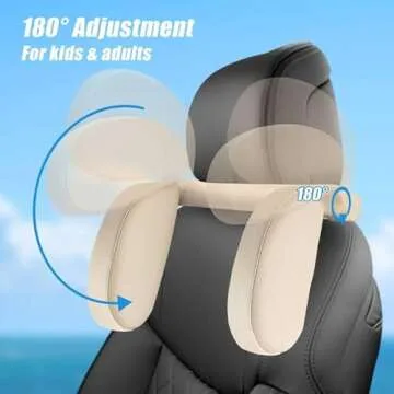 HSWT Adjustable Car Headrest Pillow for Ultimate Comfort
