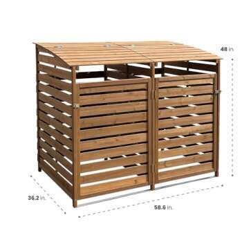 Hanover Outdoor Trash Bin Shed - Wooden Storage Solution