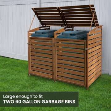 Hanover Outdoor Trash Bin Shed - Wooden Storage Solution